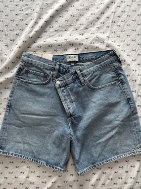 Agolde Vintage Blue High-Rise Denim Shorts